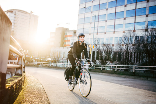 Bike Commuter in Portland Oregon